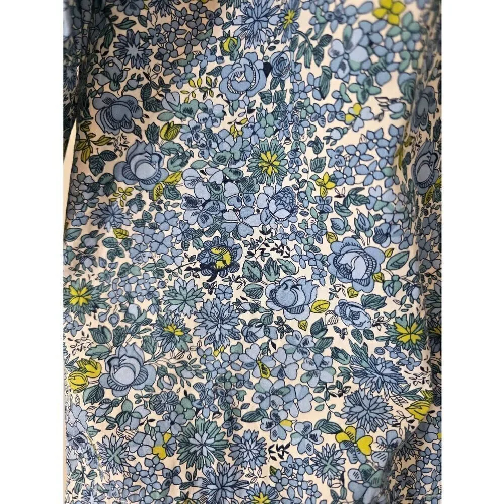 J. Crew LIBERTY Driftwood Puff Sleeve Shirt Dress XSP
